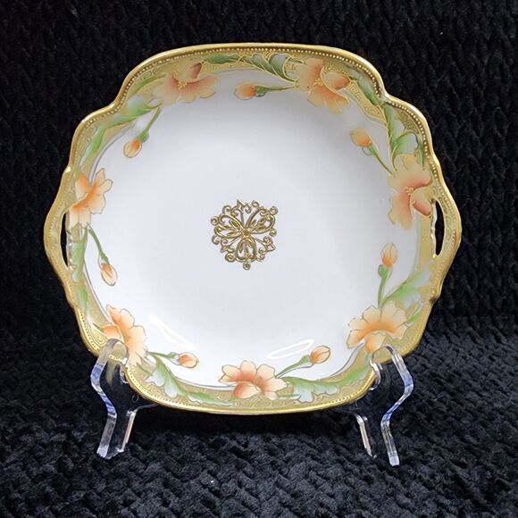 Nippon Art Nouveau Porcelain Bowl – Pre-War Green Mark - 1891 to 1921 - Moriage - Picture 2 of 11